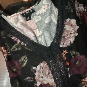 TORRID Size 1 — 14/16 Mesh Overlay Babydoll Top